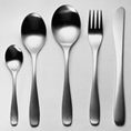 Canteen cutlery (1965) basic 5-piece set in stainless steal designed by David Mellor